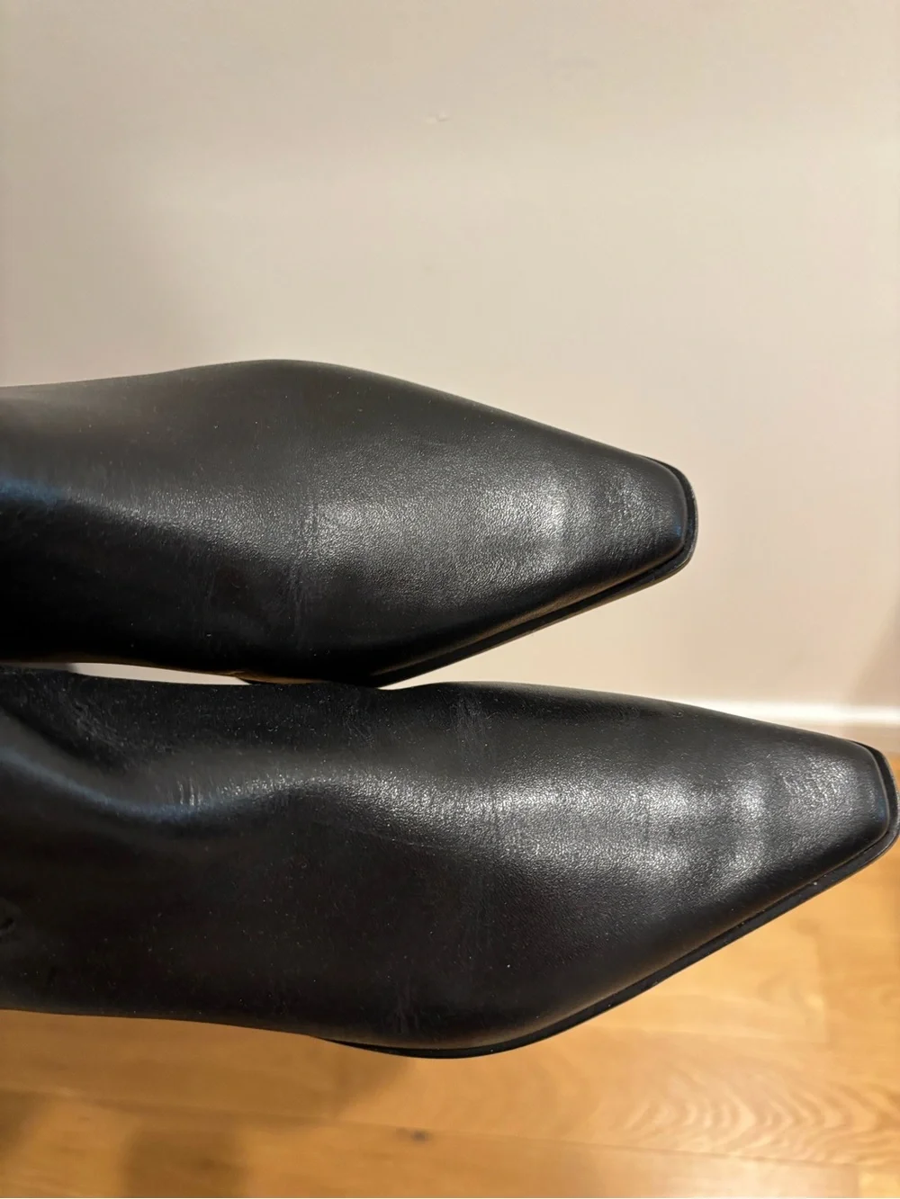 Reformation Black Over-The-Knee Leather Boots